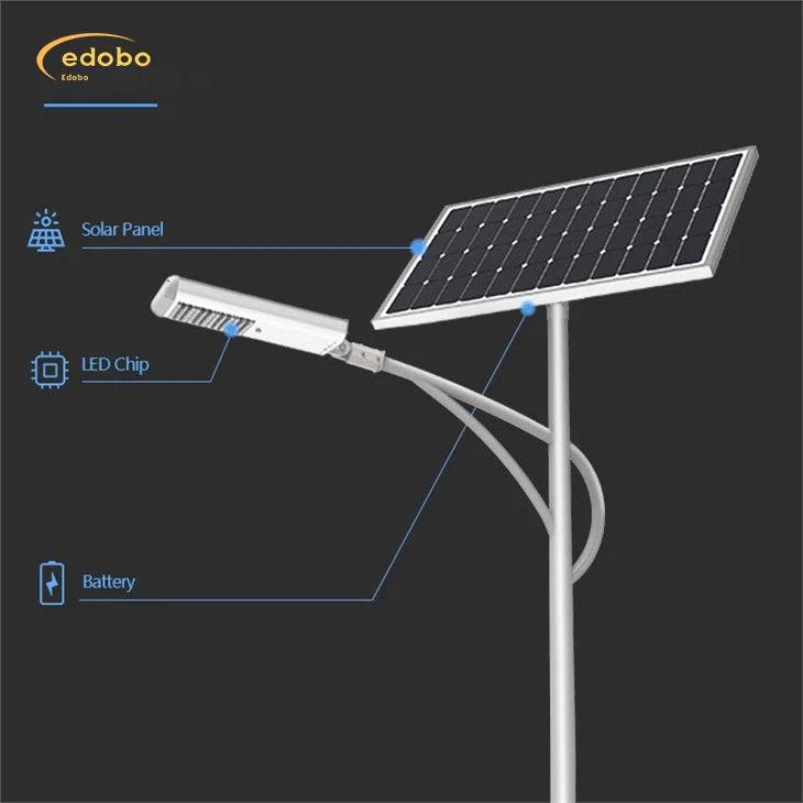 Lampione stradale a LED con lampione solare a batteria al litio